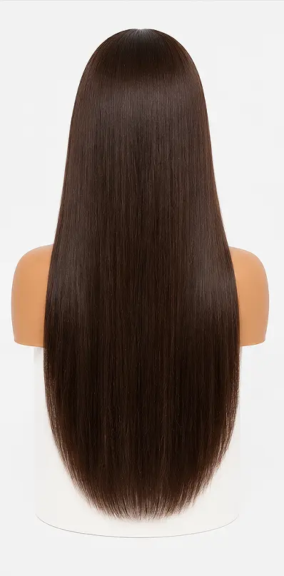 24 inch straight hair wig thick full hair back view for wholesale