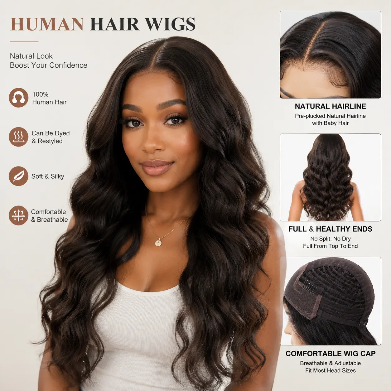 Premium human hair wigs for bulk wholesale orders - factory direct human hair lace wigs for distributors