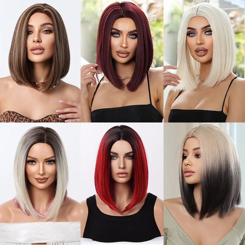 Vibrant ombre colored bob wigs wholesale collection for beauty businesses