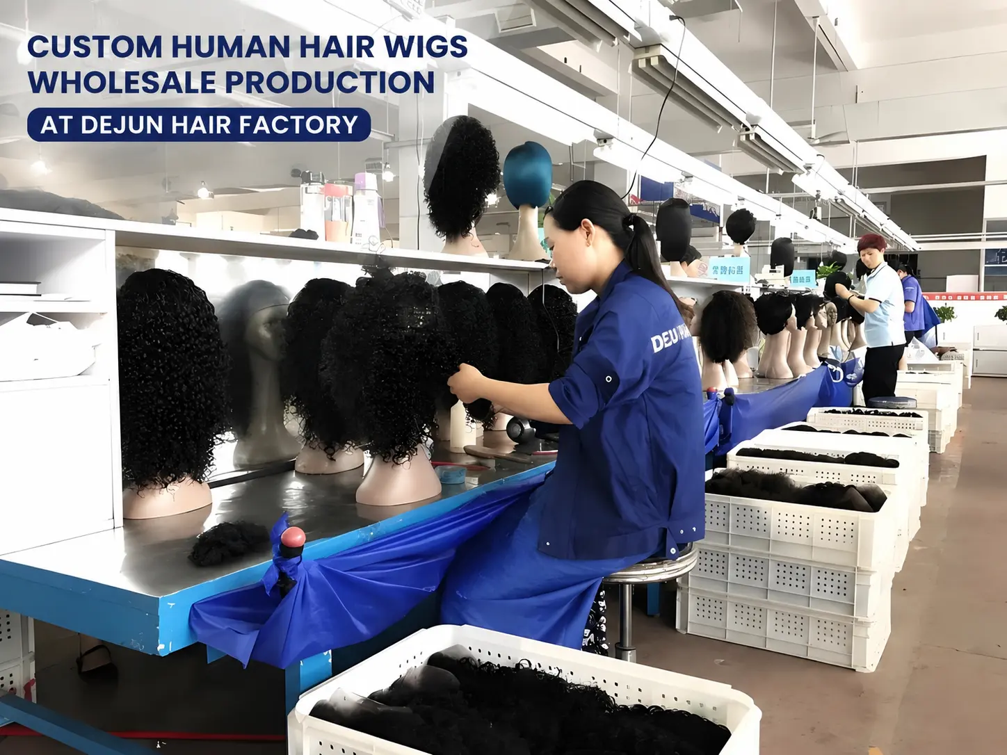Dejun Hair custom wig manufacturing factory for wholesale orders