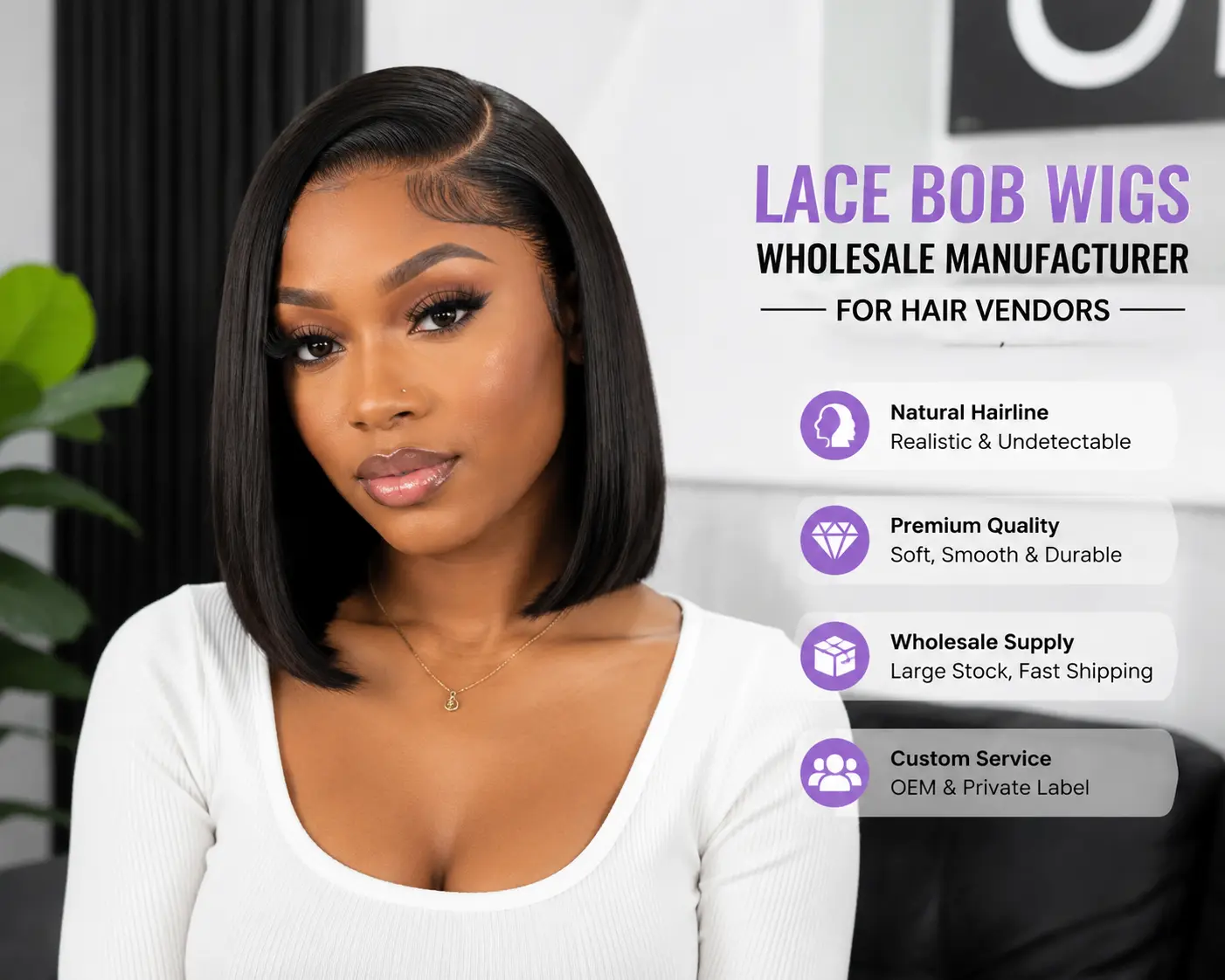 Dejun Hair wholesale lace bob wigs manufacturer for global hair vendors and beauty suppliers
