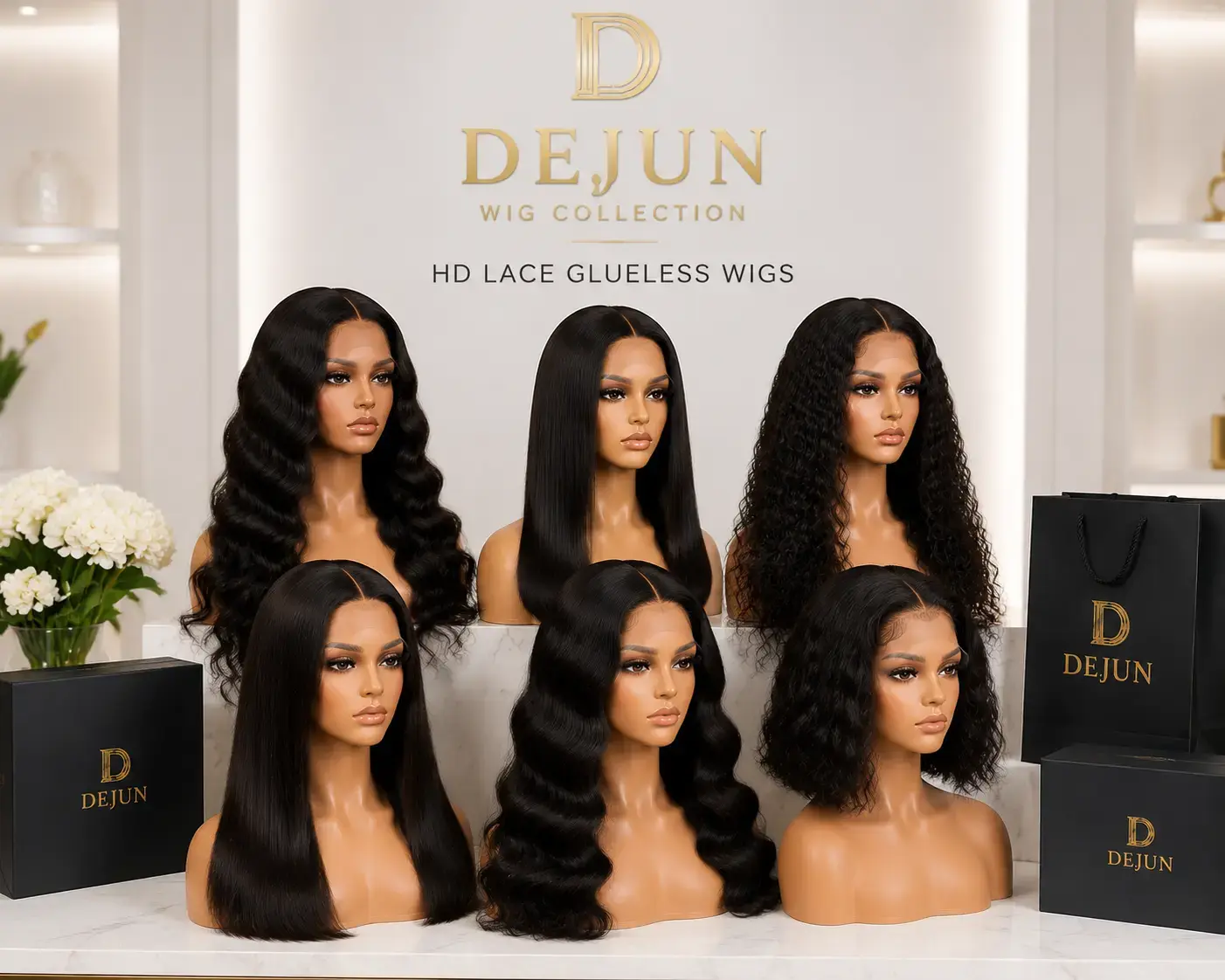 HD lace glueless human hair wigs wholesale collection