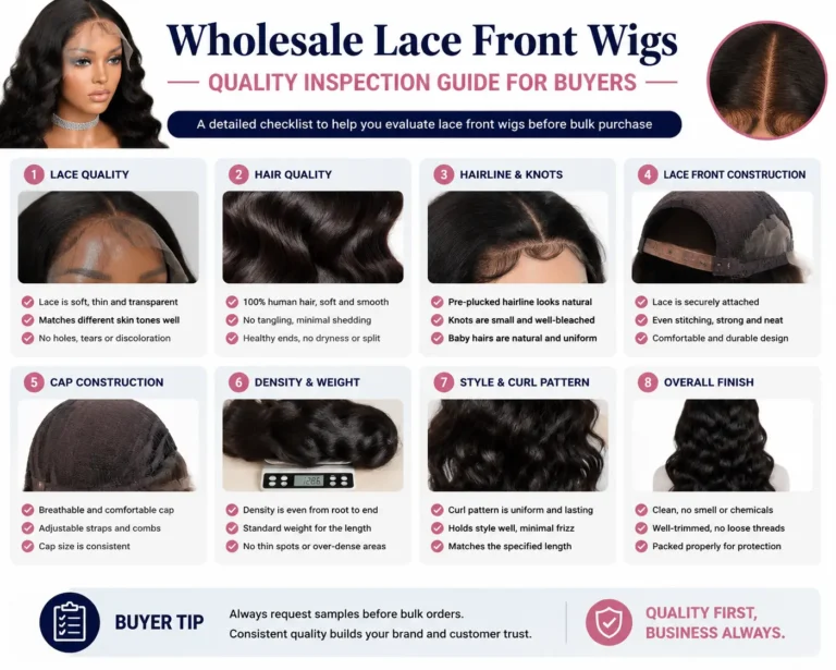 Wholesale lace wigs quality inspection guide for buyers before bulk orders