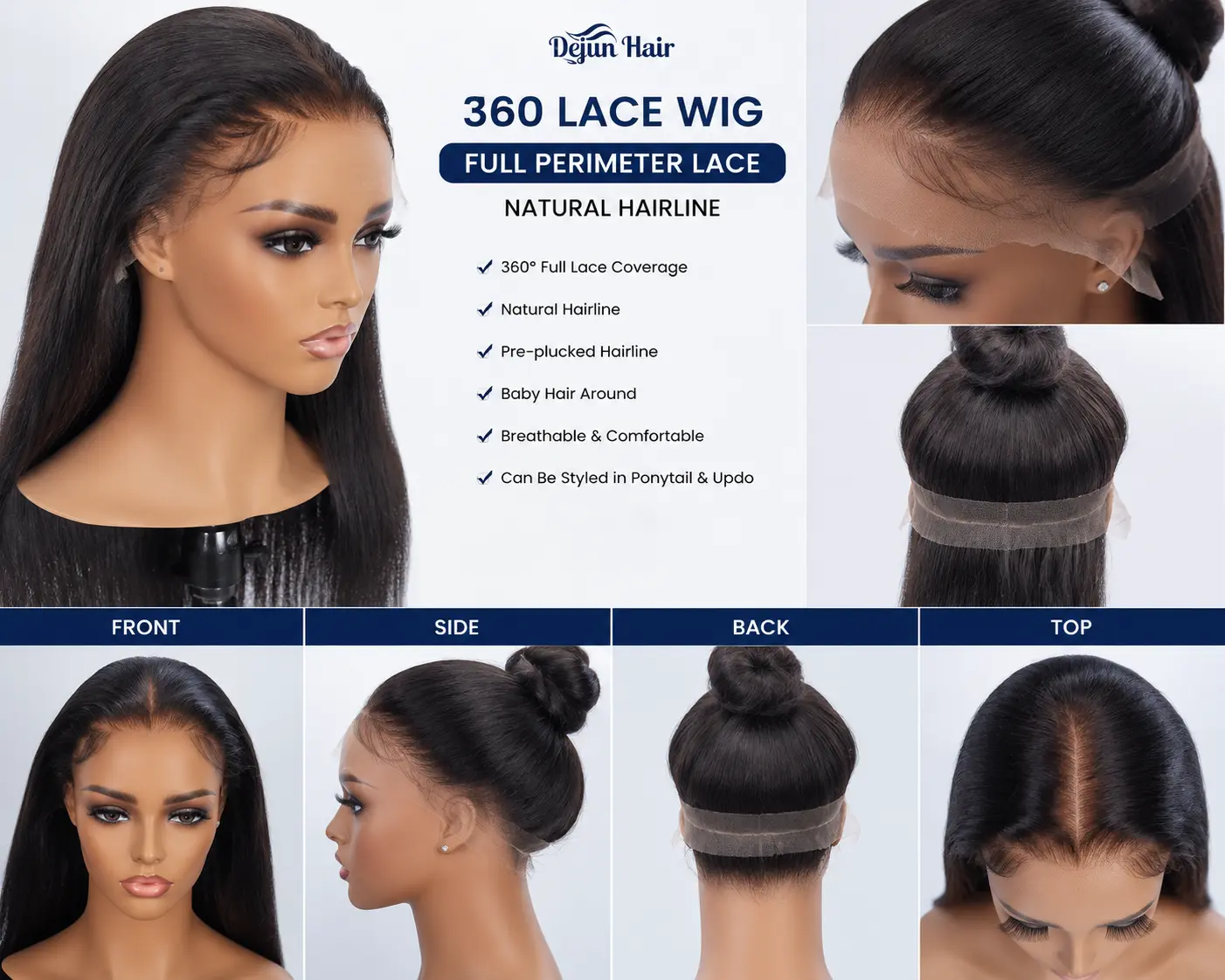 360 lace wig with full perimeter lace and natural hairline for wholesale buyers
