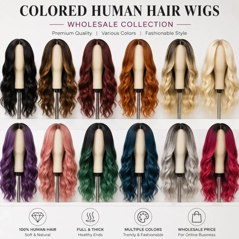 Colored human hair wigs wholesale collection for online beauty businesses