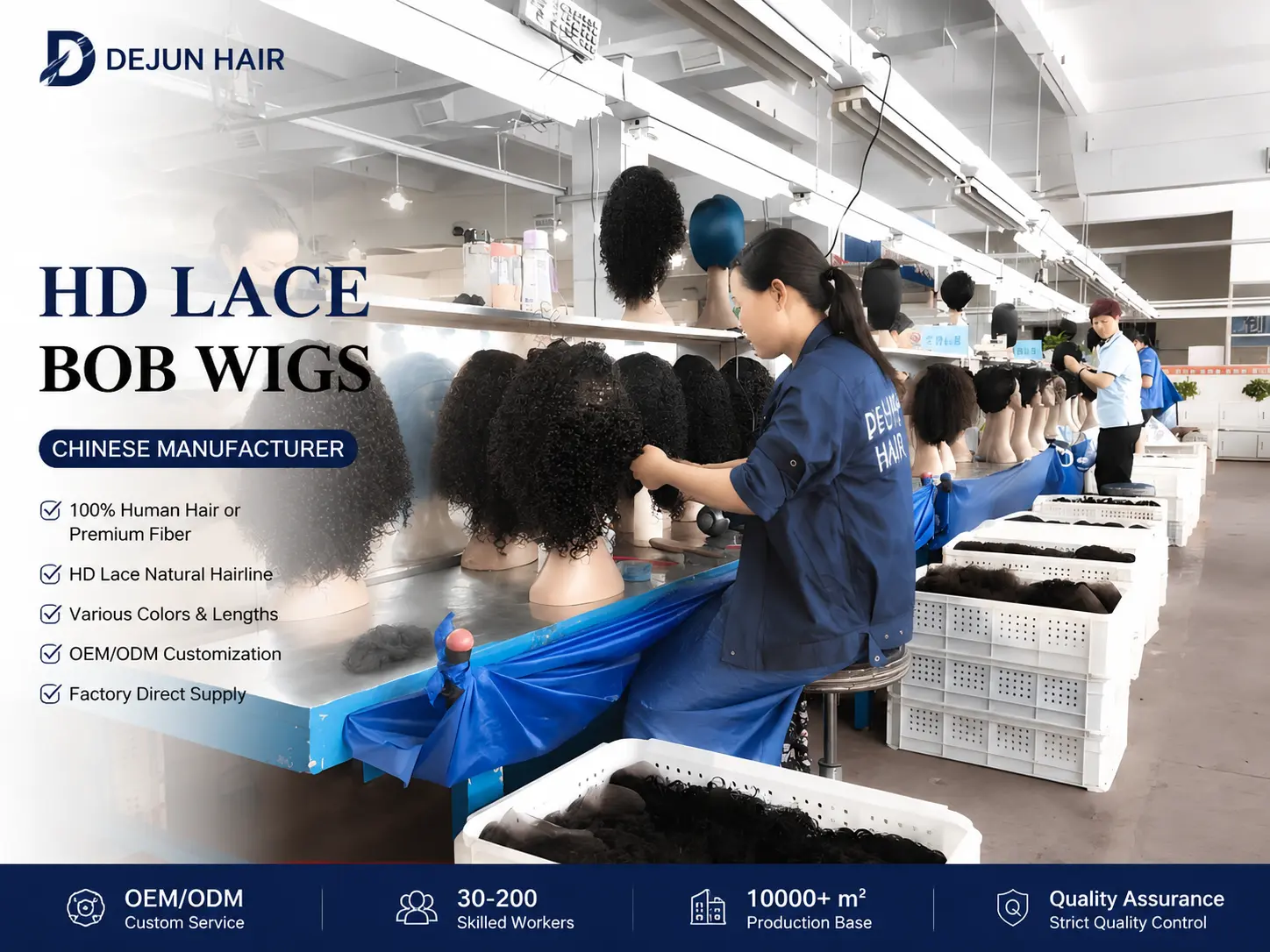 HD lace bob wigs manufacturer factory in China with OEM production service