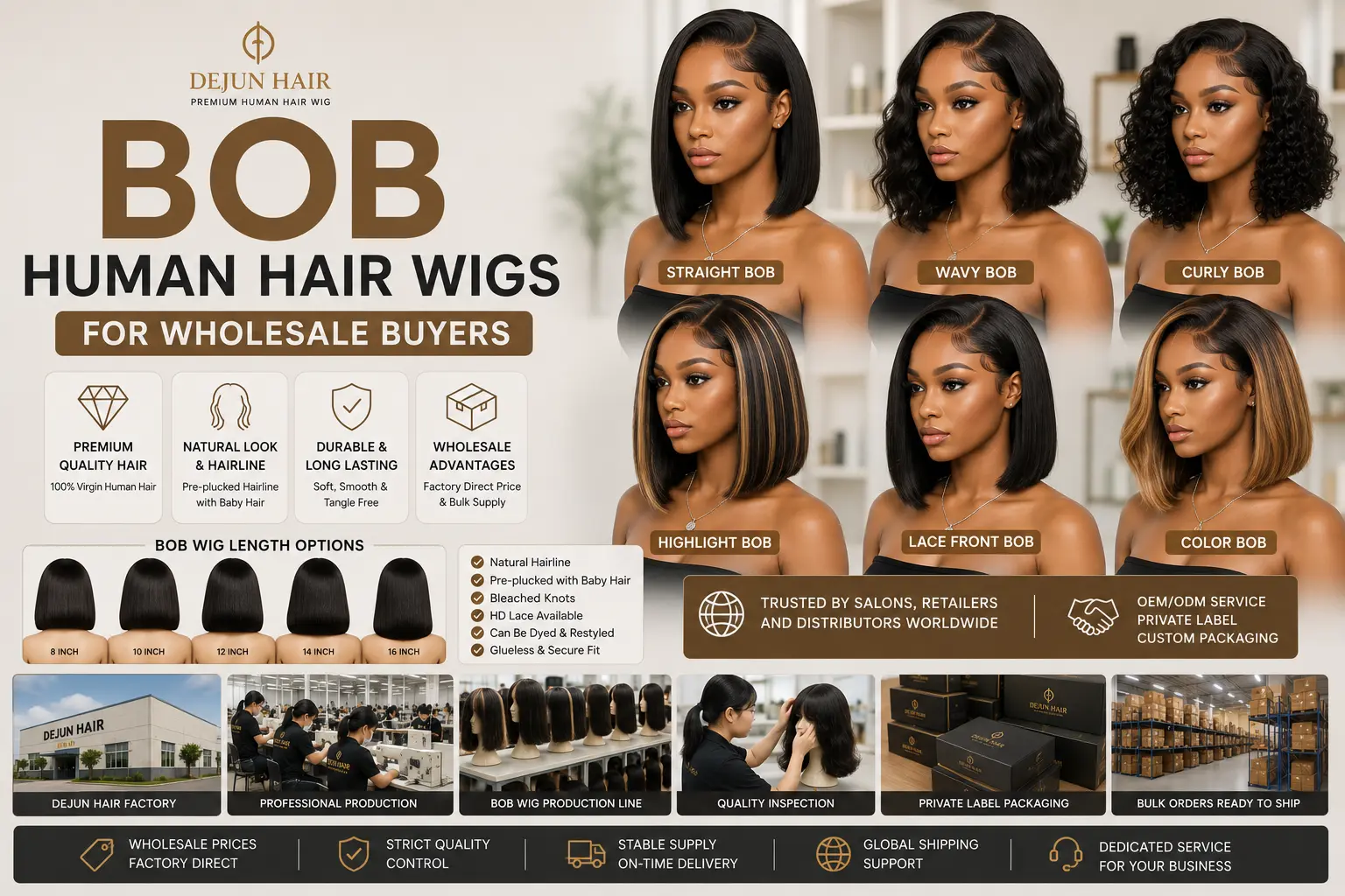Straight and body wave human hair wigs in bulk for wholesale buyers