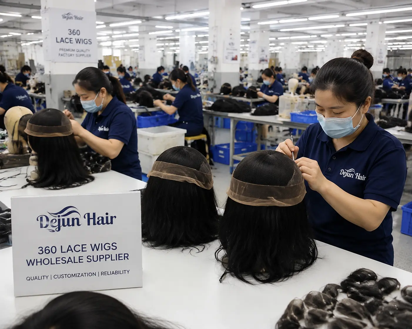 Wholesale 360 lace wigs from Dejun Hair human hair factory supplier in China