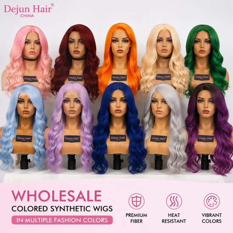 Wholesale colored synthetic wigs in multiple fashion colors for hair vendors and beauty retailers