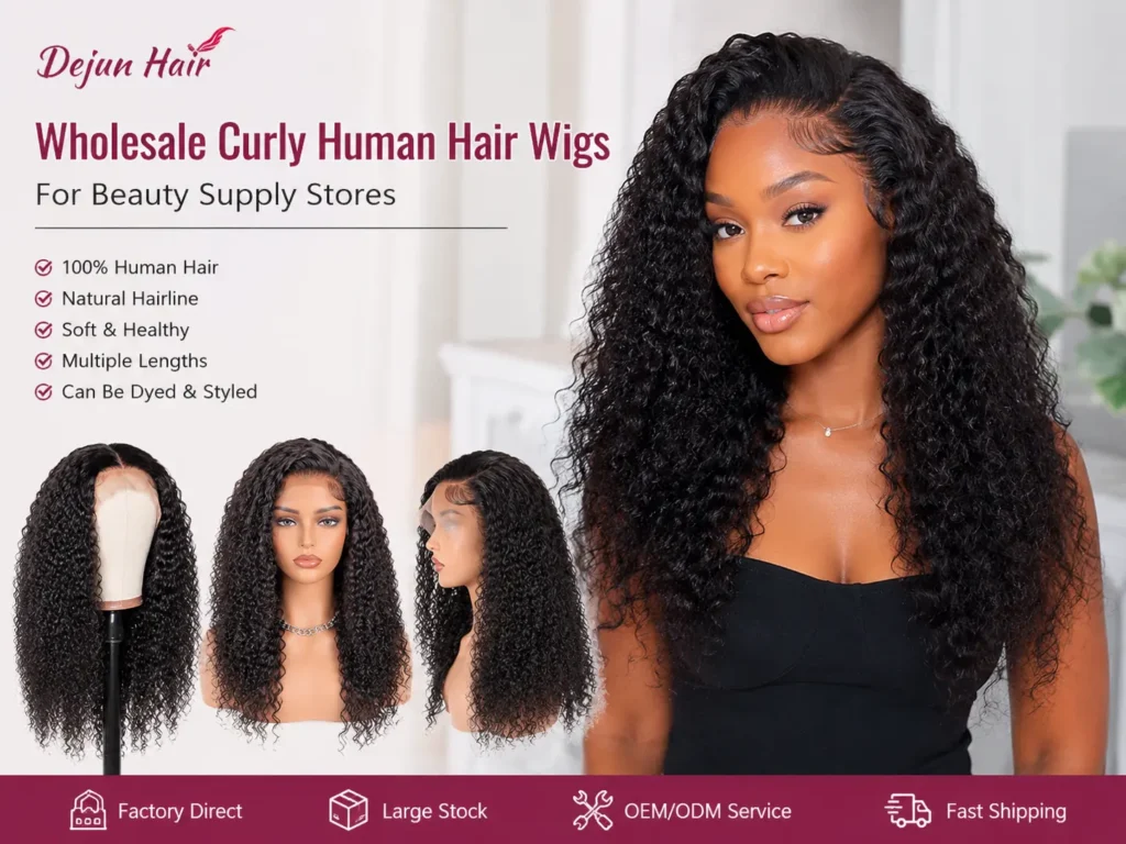 Wholesale curly human hair wigs for beauty supply stores and hair retailers