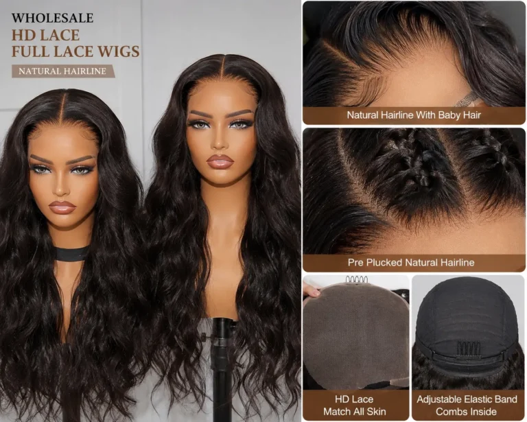 Wholesale HD lace full lace wigs with natural hairline for wig retailers and salons