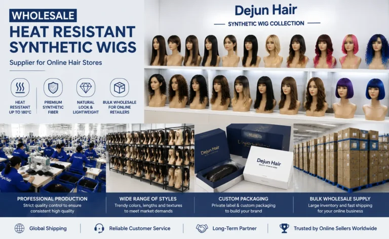 Wholesale heat resistant synthetic wigs supplier for online hair stores with bulk wig solutions