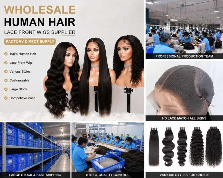 Wholesale human hair lace front wigs supplier factory for salons and hair businesses