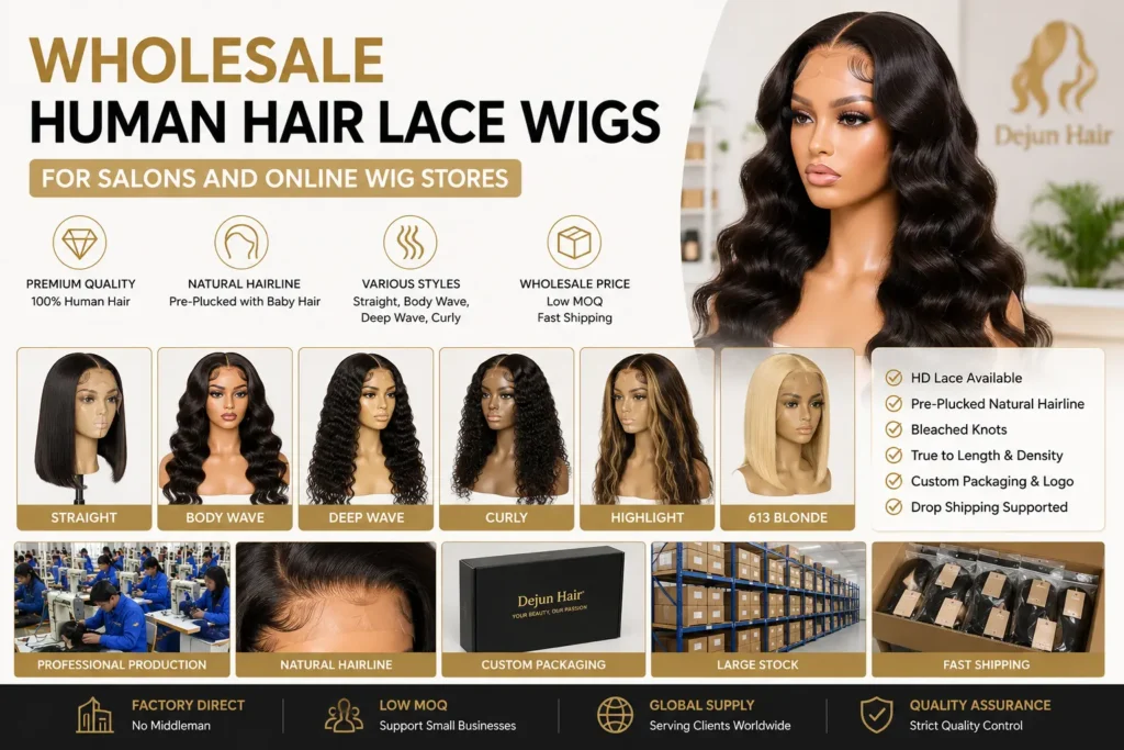 Wholesale human hair lace wigs for salons, hair vendors and online wig stores