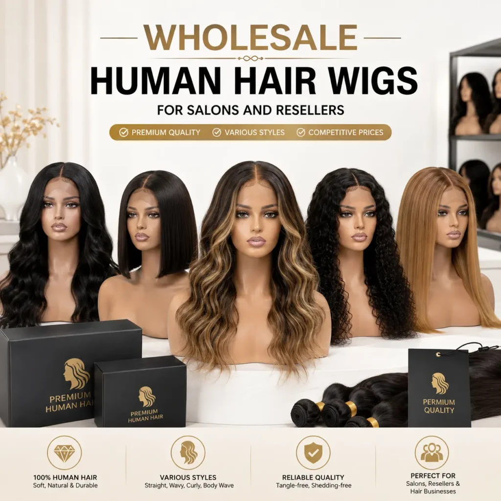 Wholesale human hair wigs for salons, resellers and professional hair businesses
