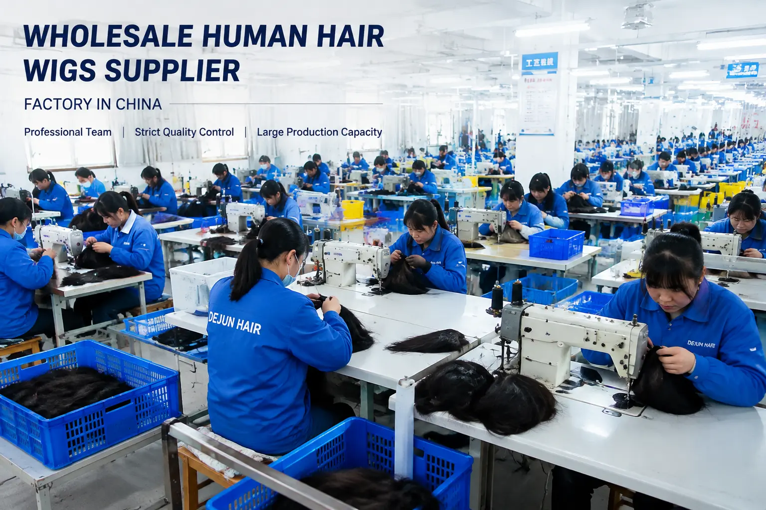 Wholesale human hair wigs supplier factory in China with professional production and quality control