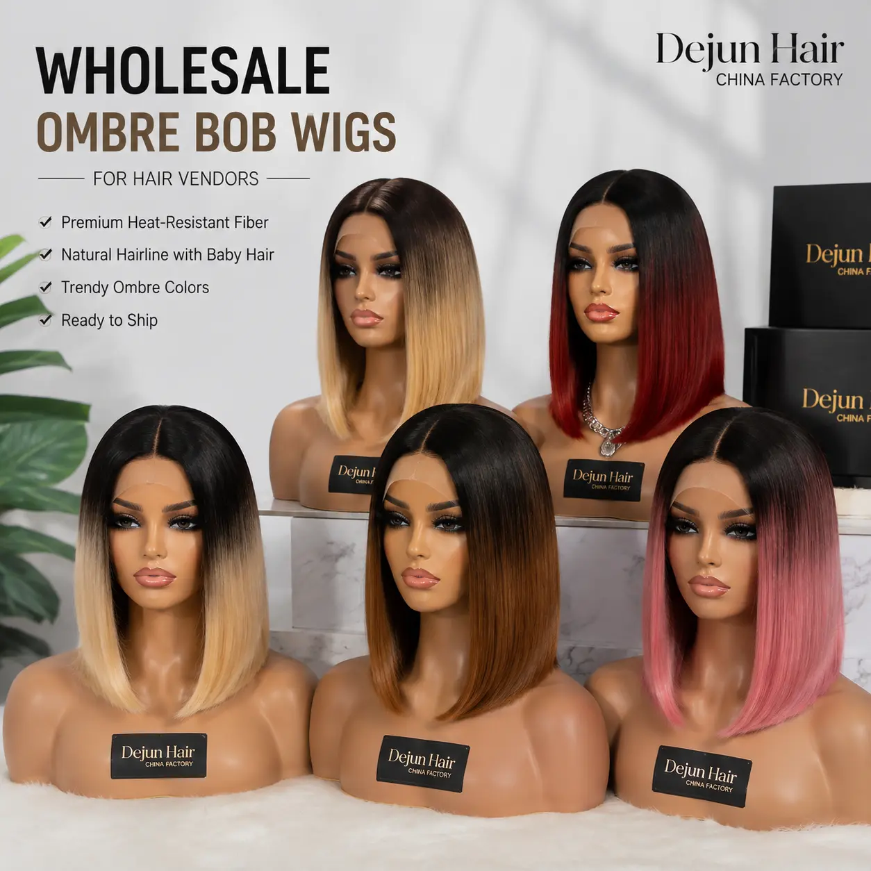 Wholesale ombre bob wigs supplier for hair vendors and beauty businesses