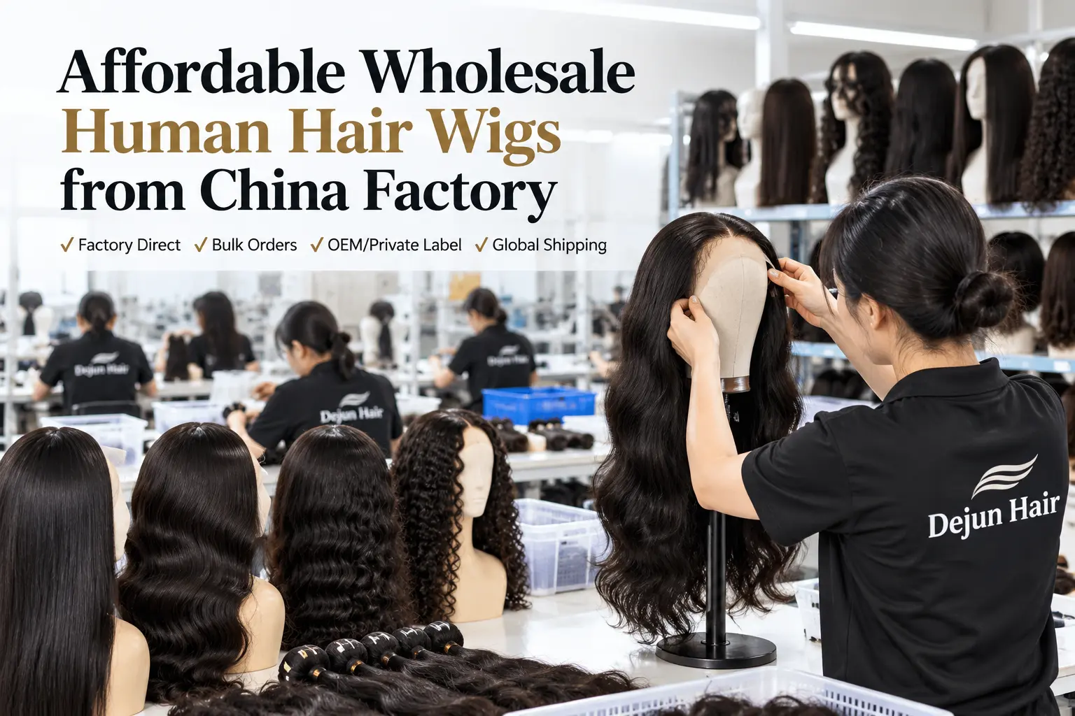 Affordable wholesale human hair wigs from China factory for salons, retailers and hair businesses