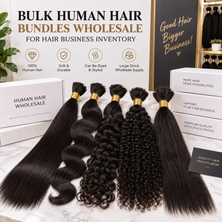 Bulk human hair bundles wholesale for hair businesses, salons and beauty supply stores