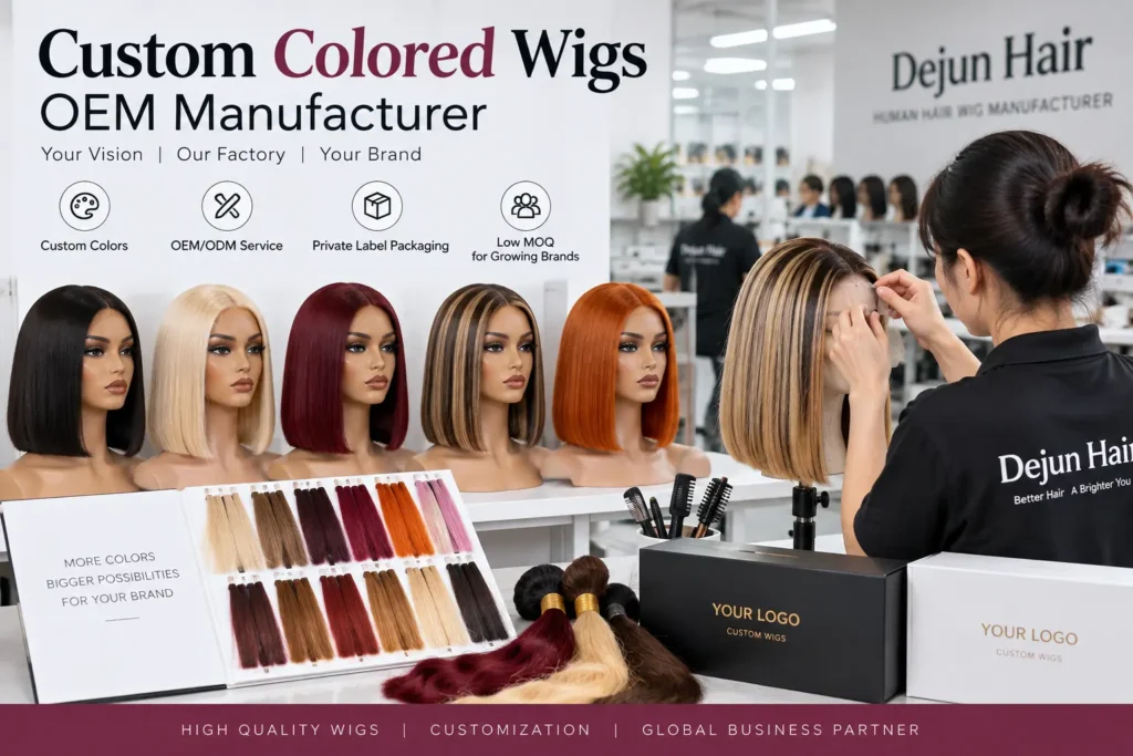 Custom colored wigs OEM manufacturer for wholesale wig brands