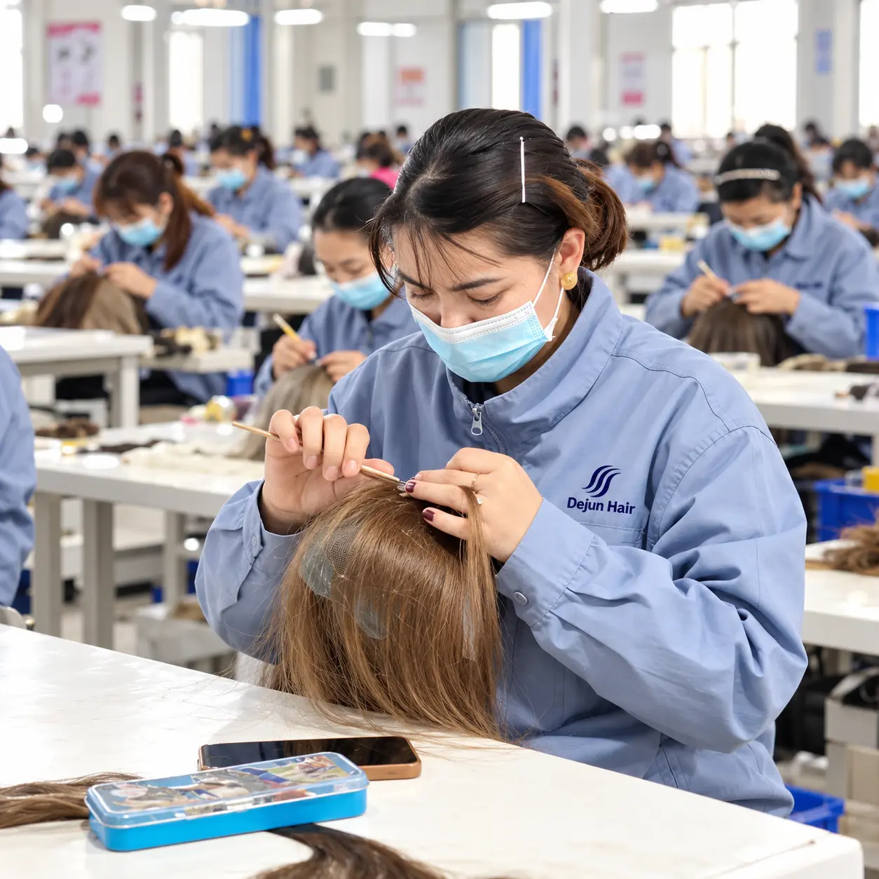 Dejun Hair human hair wig manufacturer factory producing wholesale wigs with professional craftsmanship