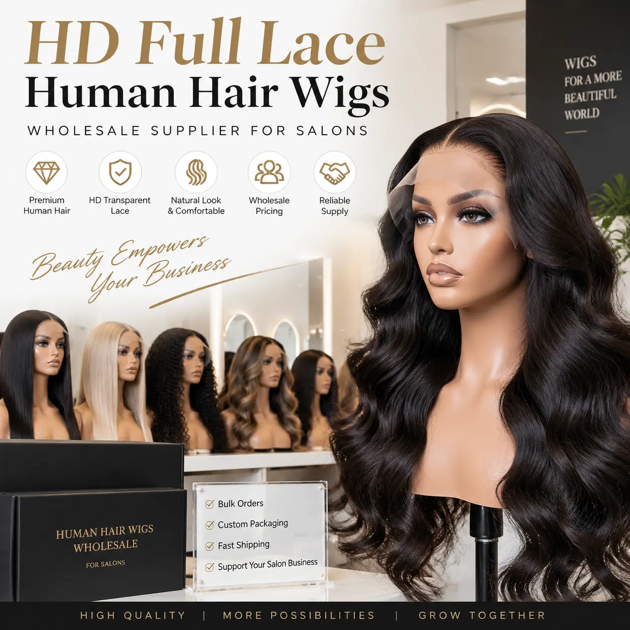 Wholesale HD full lace wigs factory production process including lace ventilation, styling and quality inspection