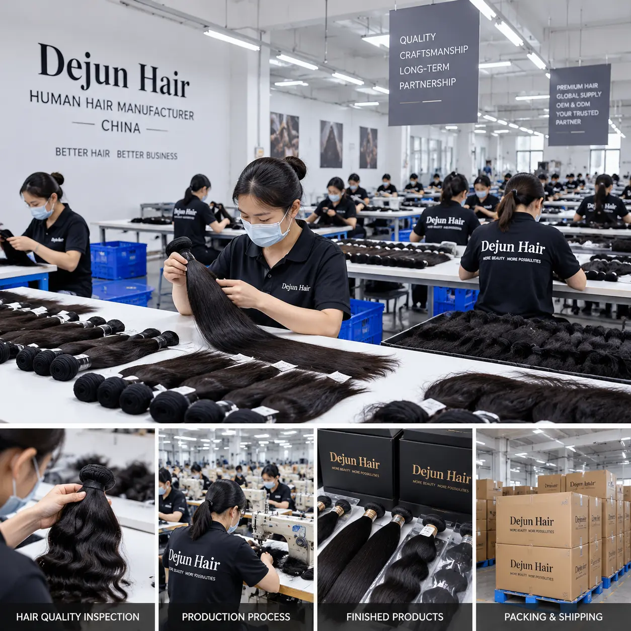 Human hair bundles manufacturing factory in China for wholesale buyers