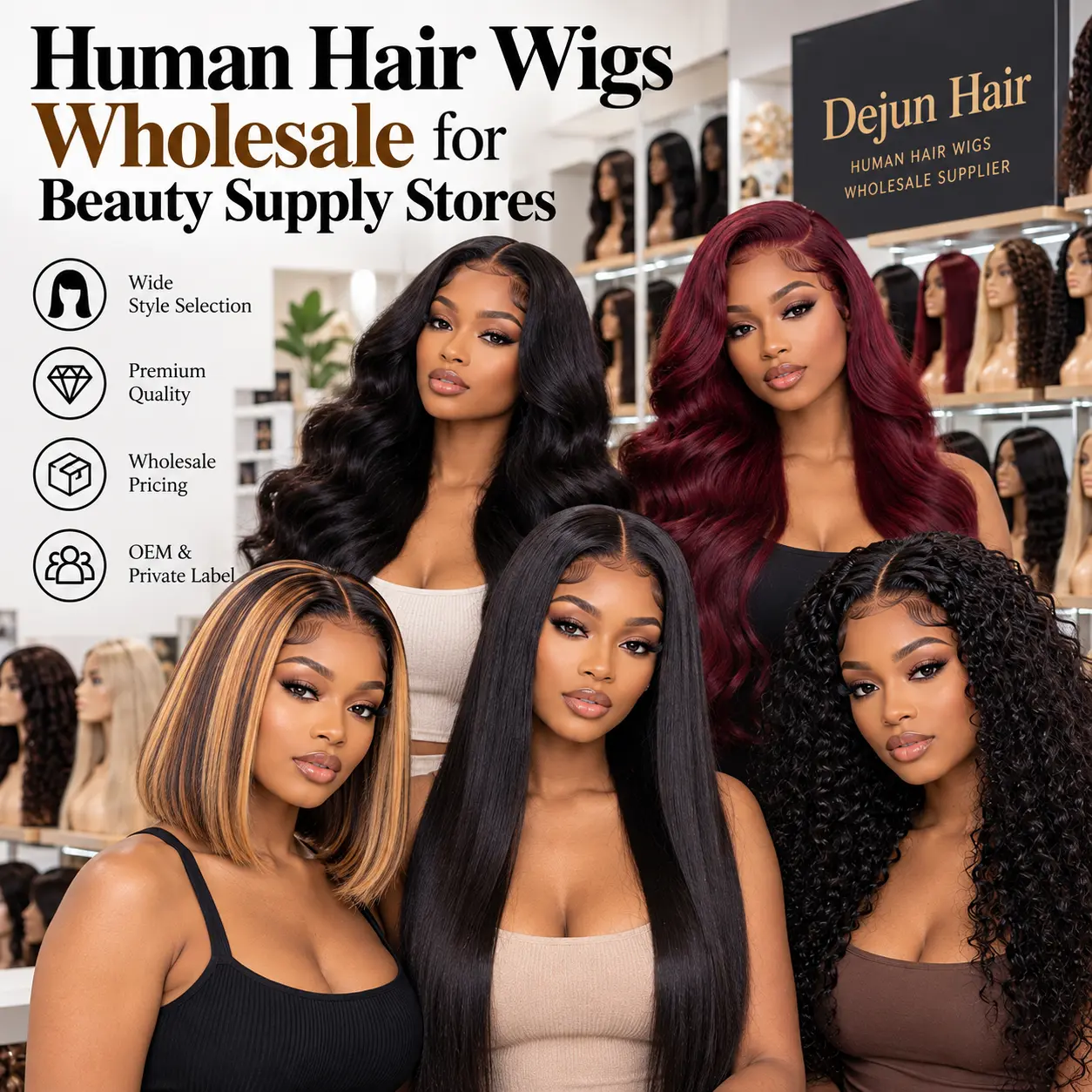 Human hair wigs wholesale supplier providing quality wigs for beauty supply stores and retailers