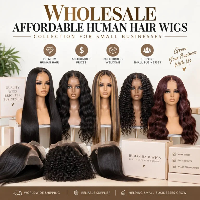 Wholesale affordable human hair wigs collection for small businesses and wig retailers