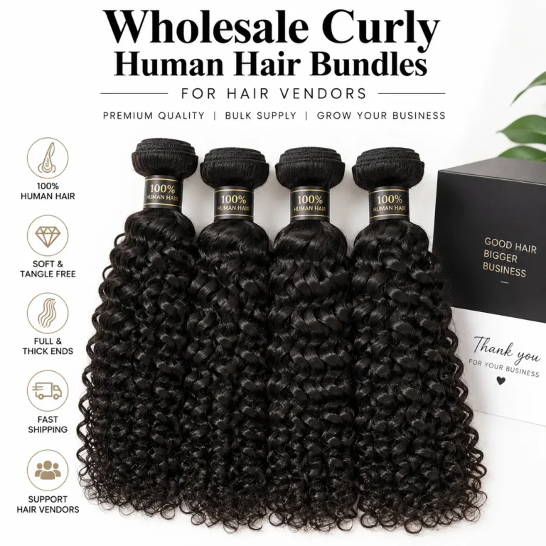 Wholesale curly human hair bundles for hair vendors and beauty supply businesses