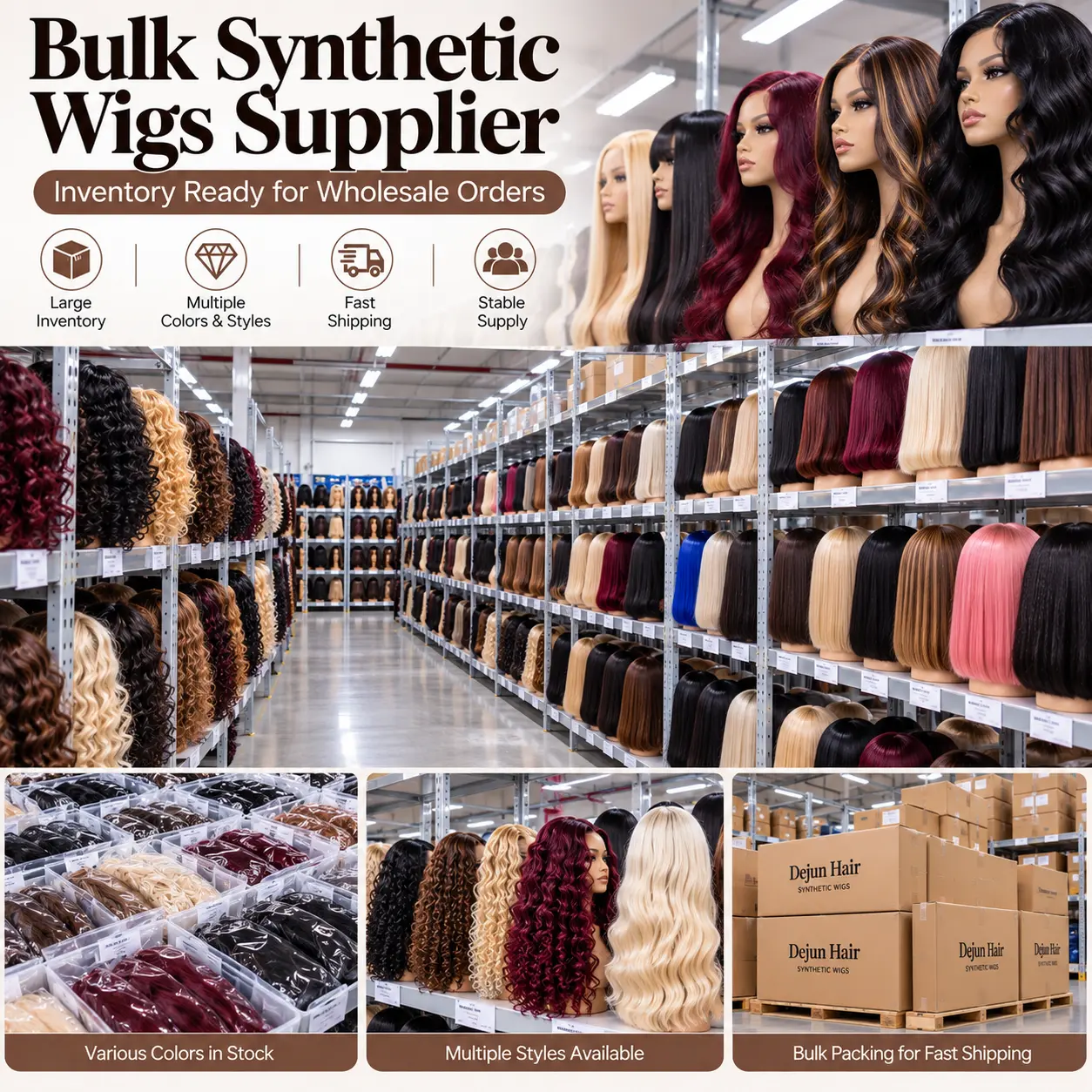 Wholesale curly synthetic wigs for retailers with bulk inventory ready for orders
