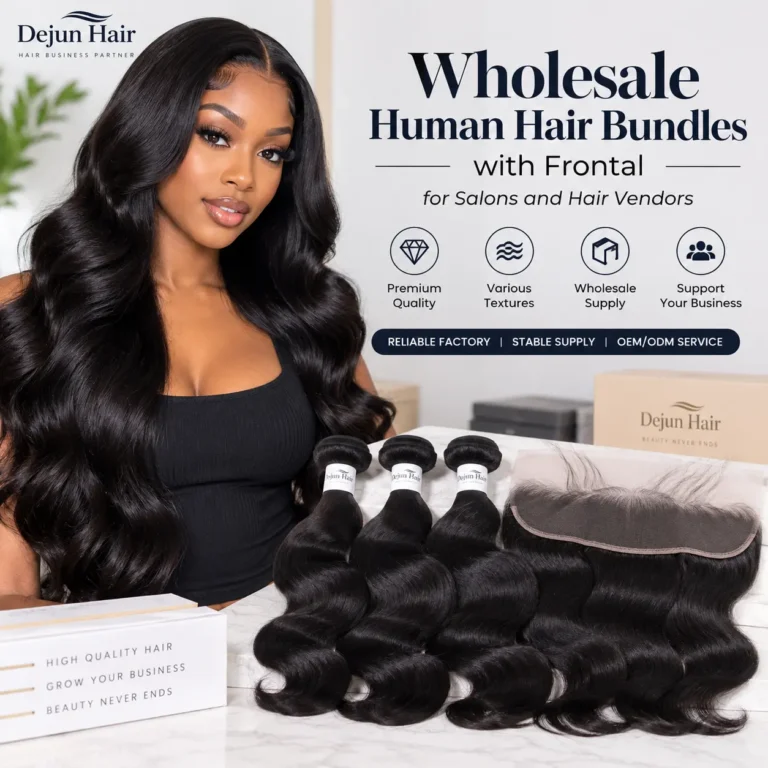 Wholesale human hair bundles with frontal for salons and hair vendors