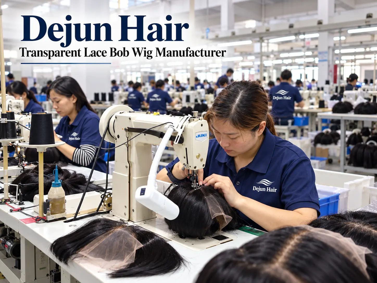 Dejun Hair transparent lace bob wig manufacturer producing wholesale bob wigs