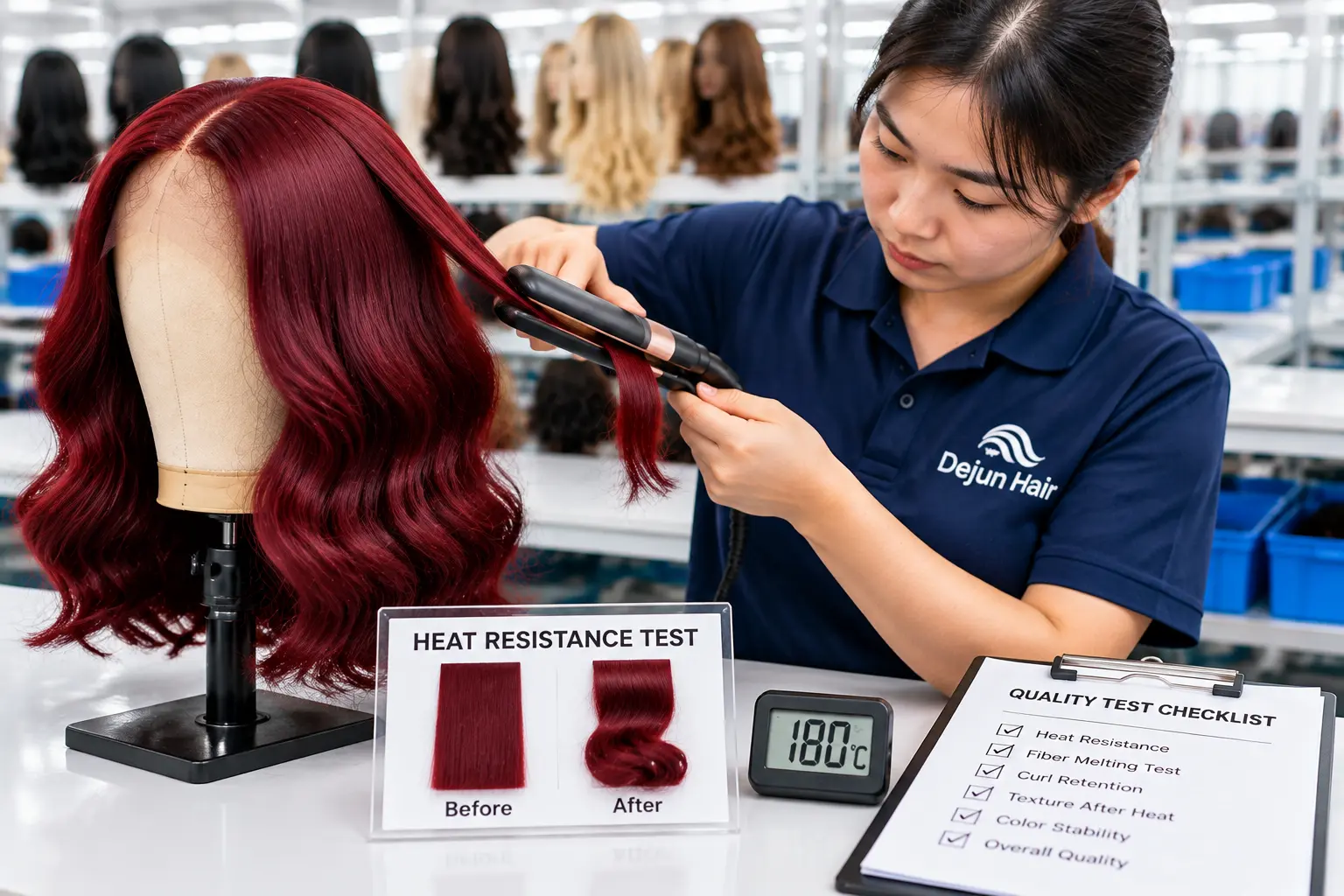 Heat resistant synthetic wig quality test for wholesale buyers and wig retailers