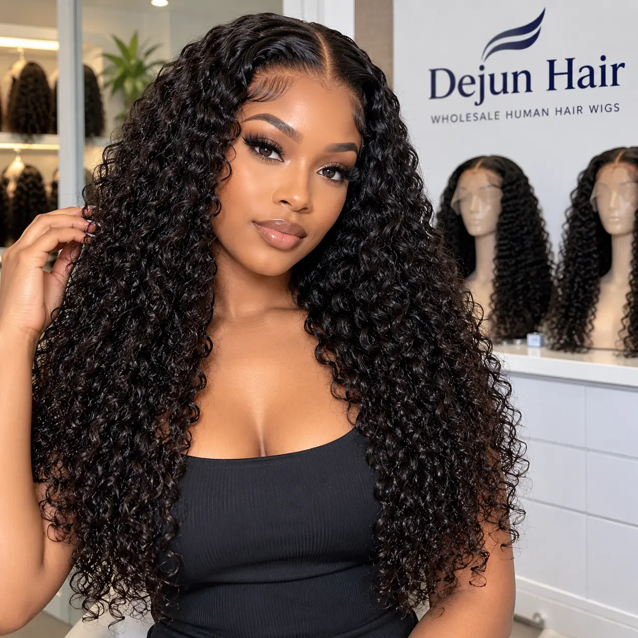 Wholesale Jerry curly human hair wigs for wig retailers and beauty supply stores