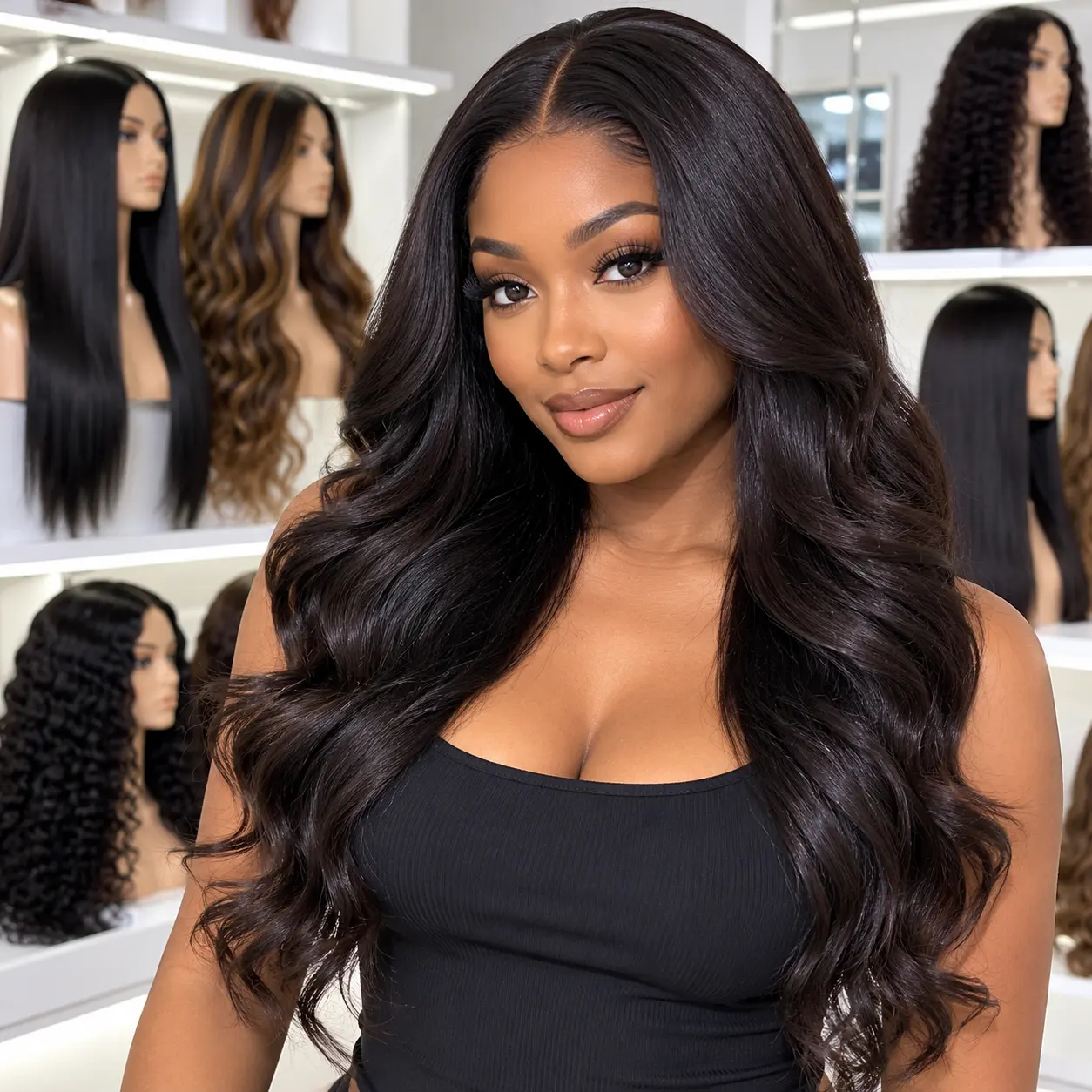 Wholesale machine made human hair wigs for beauty supply stores and wig retailers